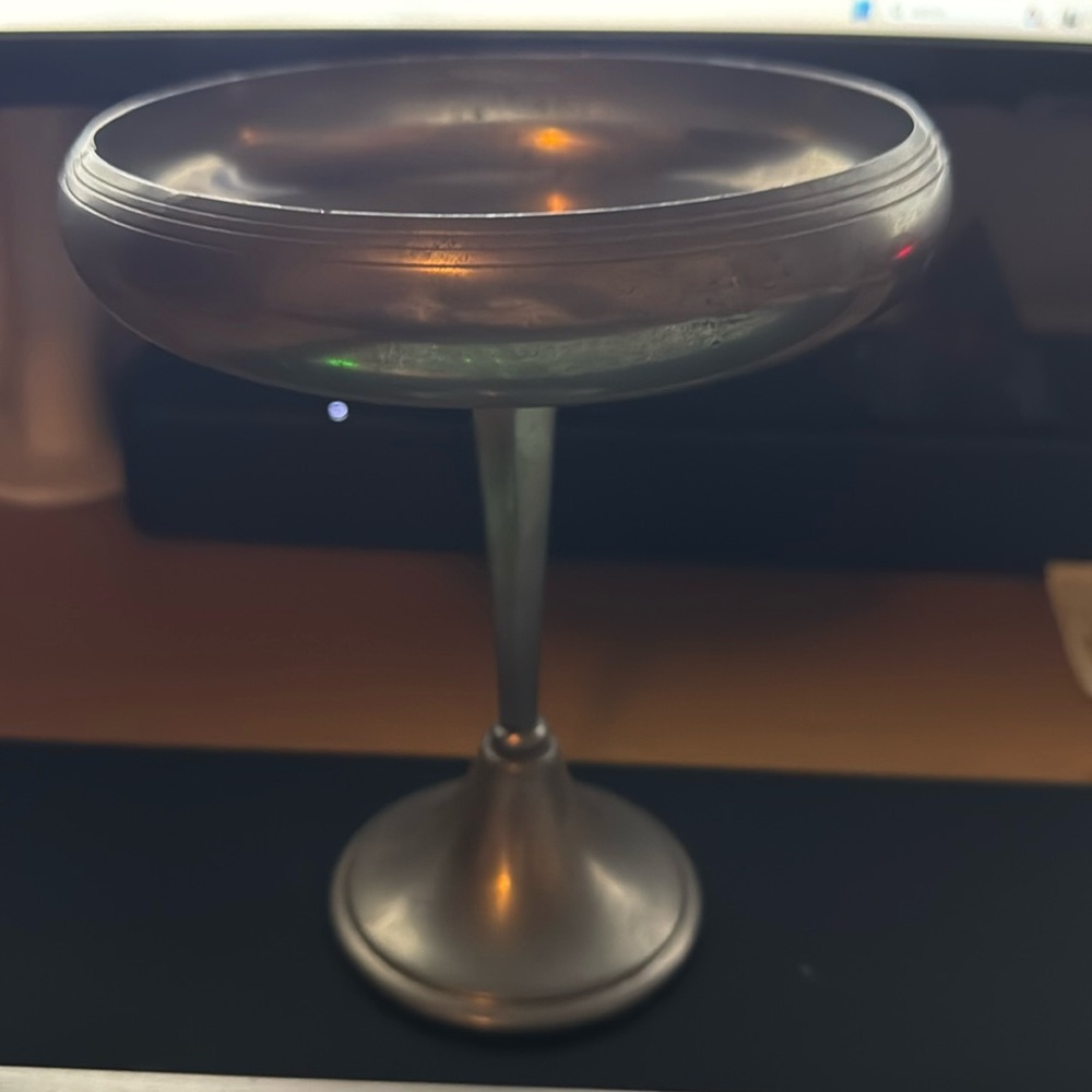 Vintage International Pewter 6" Footed Candy Dish on Pedestal